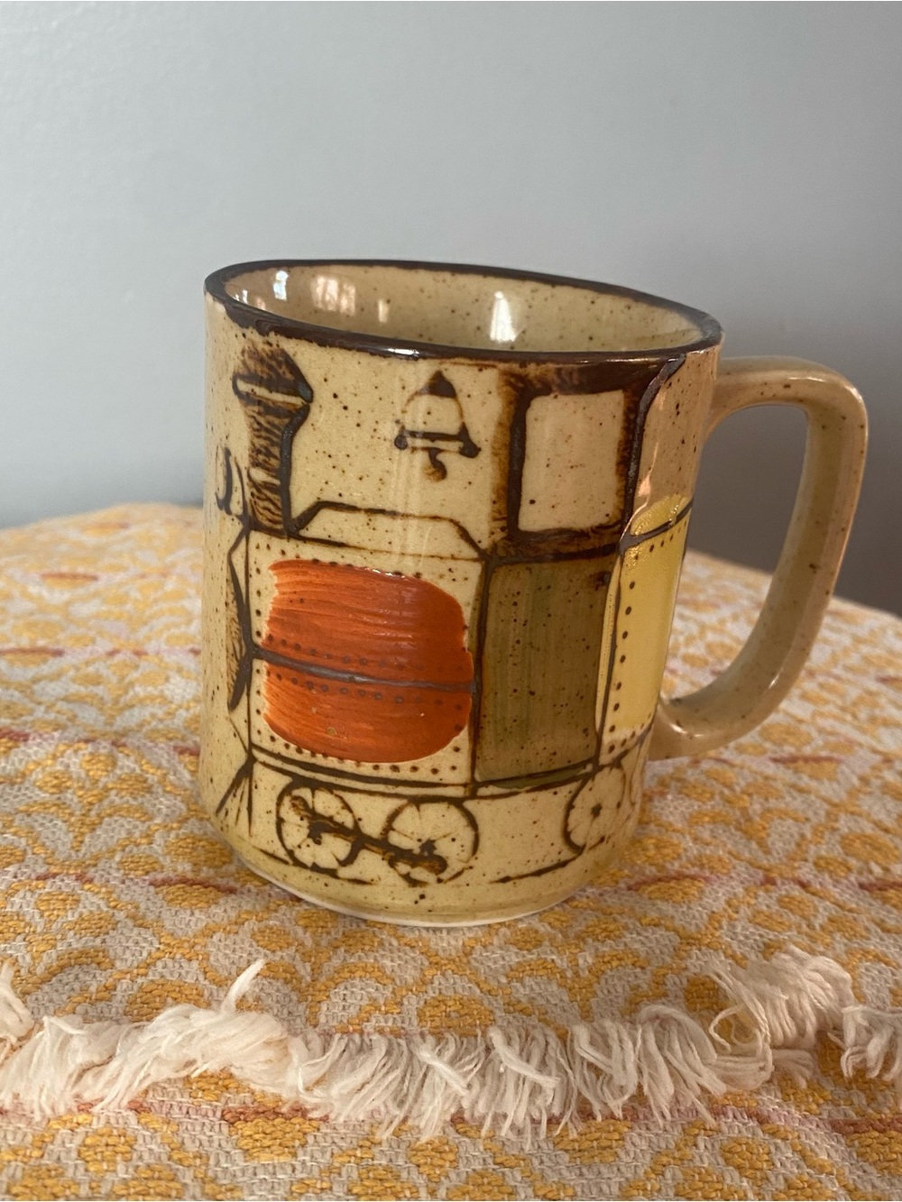 VTG Westwood On The Move Locomotive Train Coffee Mug Japan Otagiri Style MCM
